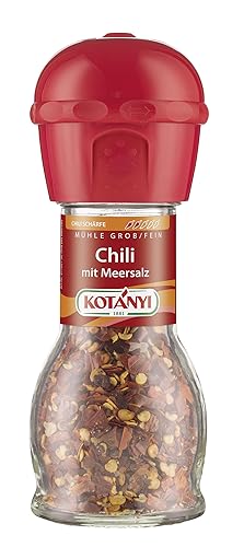 Kotányi Chili mit Meersalz, feine Schärfe für Fisch, Fleisch, Gemüse, in der praktischen Mühle, 1er Pack (1 x 35 g) von Kotanyi