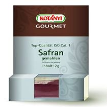 Kotanyi Gourmet Safran - gemahlen - Top Qualität ISO Cat. 1 Inhalt: 2g - Safran für eine schöne Farbe der Speisen. Safran von Kotanyi