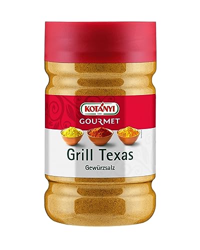 Kotanyi Grill Texas Gewürzsalz, Gewürze für Großverbraucher und Gastronomie, 1200 ml Dose (ca. 1 kg) von Kotanyi