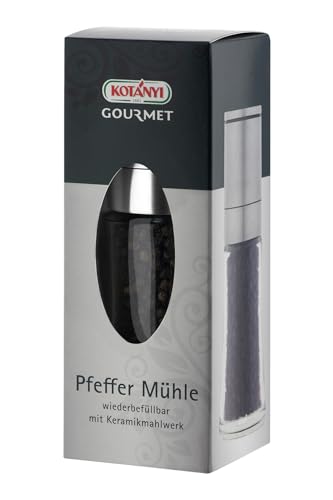 Kotanyi Pfeffer Mühle, wiederbefüllbare Pfeffermühle, mit Keramik Mahlwerk, Pfeffer 40g Kotanyi Pfeffer Mühle, wiederbefüllbare Pfeffermühle, mit Keramik Mahlwerk, Pfeffer 40g von Kotanyi
