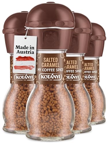 Kotanyi Salted Caramel Kaffee Topping | feiner Karamellgeschmack, 4er Pack (4 x 65g) von Kotanyi