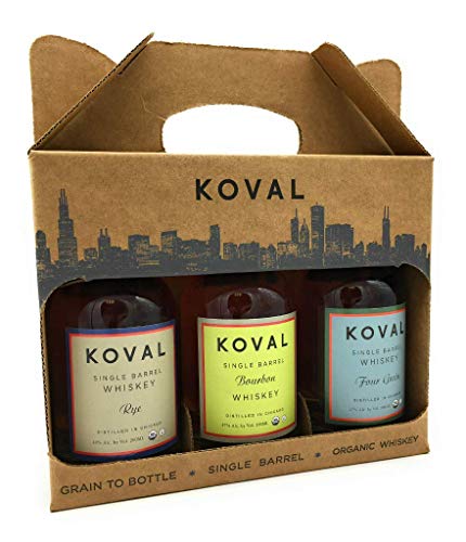 Koval Single Barrel Geschenkset Rye, Bourbon, Four Grain 3 x 0,2 Liter von Koval