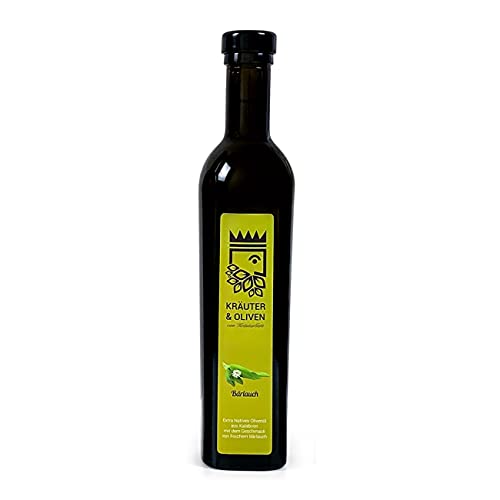 Bärlauch Öl - Original und handgefertigt von KräuterGott - 250ml preisgekröntes Olivenöl Extra Nativ mit frischem Bärlauch von KräuterGott