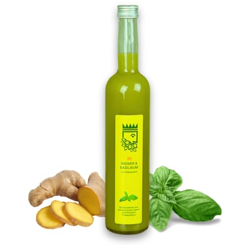 Bio Ingwerkonzentrat mit Basilikum - 500ml - Dein gesunder Start in den Morgen - 100% natürlich von KräuterGott von KräuterGott