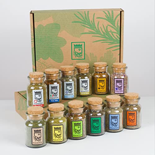 Gewürz Box mit 12 Sorten - Original von KräuterGott - 12 handgefertigte Kräutersalze und Kräutermischungen Gewürz Box mit 12 Sorten - Original von KräuterGott - 12 handgefertigte Kräutersalze und Kräutermischungen von KräuterGott