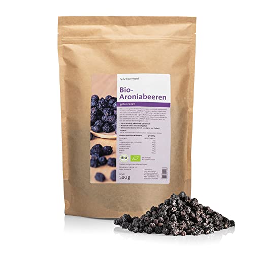 Sanct Bernhard Bio-Aroniabeeren | getrocknet, ohne Zuckerzusatz | 500g von Kräuterhaus Sanct Bernhard