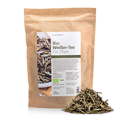 Sanct Bernhard Bio-Weißer-Tee „Yin Zhen“ | Aus jungen, ungeöffneten Blatttrieben bzw. Sprossen | 100g von Kräuterhaus Sanct Bernhard