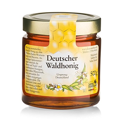 Sanct Bernhard Deutscher Waldhonig würzig-aromatischer, dunkler Honig aus den Wäldern Baden-Württembergs und Bayerns - 500 g Glas von Kräuterhaus Sanct Bernhard