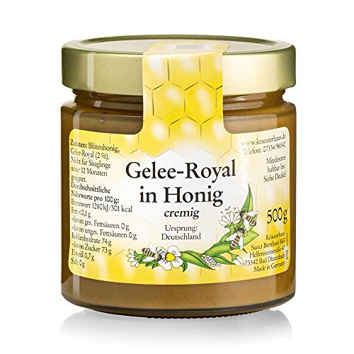 Sanct Bernhard Gelee-Royal in Honig feiner, cremiger Blütenhonig mit 2% Gelee Royal, Inhalt 500g Sanct Bernhard Gelee-Royal in Honig feiner, cremiger Blütenhonig mit 2% Gelee Royal, Inhalt 500g von Kräuterhaus Sanct Bernhard