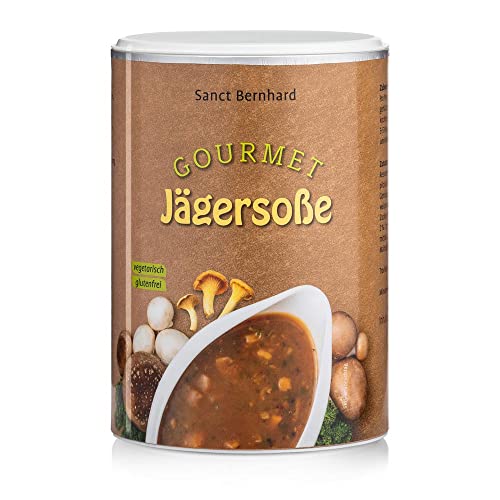 Sanct Bernhard Gourmet-Jägersoße | Vegetarisch & glutenfrei | Mit erlesenen, aromatischen Champignons & feinwürzigen Pfifferlingen | 280g von Kräuterhaus Sanct Bernhard