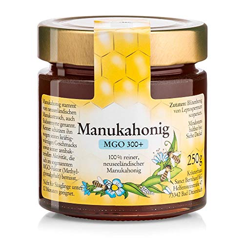 Sanct Bernhard Manuka-Honig MGO 300+ 100 % rein, aus Neuseeland, mit antibakterieller Aktivität, Inhalt 250 g von Kräuterhaus Sanct Bernhard