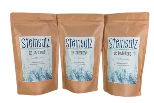 Kräuterladen Deutsches Steinsalz Naturbelassenes Salz, Ursalz, fein gemahlen, 3 x 1000 g ohne Zusätze von Kräuterladen.com