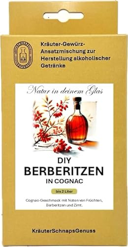 Likör Selber machen | Kräuterschnaps Selber machen | Ansatzmischung 22 Varianten für jeden Geschmack (Berberitze in Cognac) von KräuterschnapsGenuss