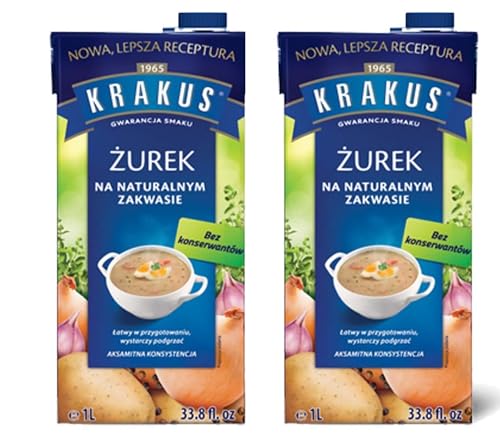 Krakus Zurek fertige Sauermehlsuppe - Roggensuppe 2 mal 1 Liter - Original aus Polen - polski Zurek zupa gotowa dwa razy 1 Litr Krakus Zurek fertige Sauermehlsuppe - Roggensuppe 2 mal 1 Liter - Original aus Polen - polski Zurek zupa gotowa dwa razy 1 Litr von Krakus