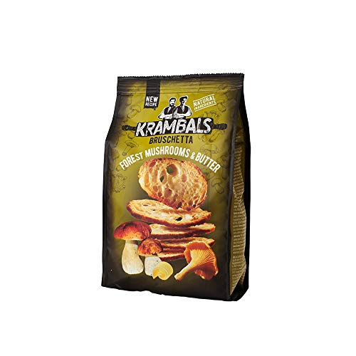 Krambals Bruschetta Brotchips - Waldpilze & Butter gesundes Knabbergebäck 70 g (12 Stück) von Krambals
