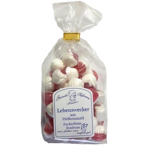 Zuckerfreie Lebenswecker Bonbons mit Pfefferminzöl, 120g von Kramer's