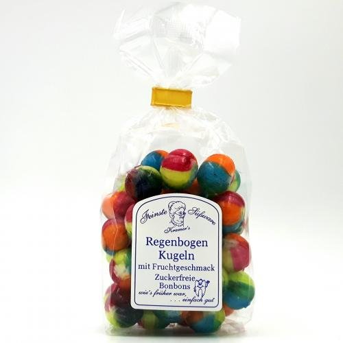 Zuckerfreie Regenbogen-Kugeln mit Fruchtgeschmack, 120g von Kramer's