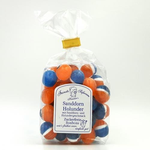 Zuckerfreie Sanddorn-Holunder Bonbons, 120g von Kramer's