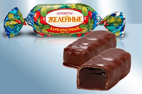 Gelee-Konfekt "Zhelejnije" mit Berberitze-Geschmack in kakaohaltiger Fettglasur 500g LOSE von Krasnij Oktyabr