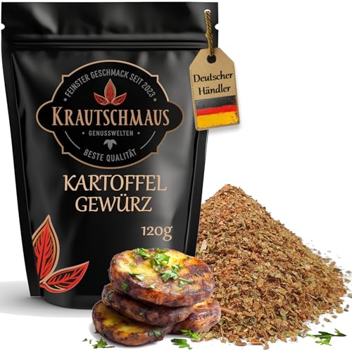 120g Kartoffelgewürz von Krautschmaus, für Mashed Potatoes, zum Würzen, Kochen und Braten, Gewürzzubereitung für Kartoffeln, Bratkartoffelgewürz, reichhaltig im Geschmack, ohne Zusatzstoffe 120g Kartoffelgewürz von Krautschmaus, für Mashed Potatoes, zum Würzen, Kochen und Braten, Gewürzzubereitung für Kartoffeln, Bratkartoffelgewürz, reichhaltig im Geschmack, ohne Zusatzstoffe von Krautschmaus JSD