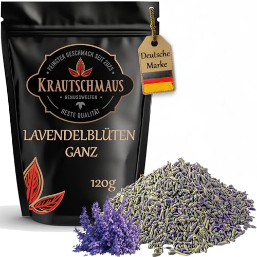 120g Lavendelblüten ganz getrocknet, hochwertige Blüten von Krautschmaus, essbare Blüten, schonend getrocknet, intensiv duftend für Lavendelblütentee, ohne Zusatzstoffe 120g Lavendelblüten ganz getrocknet, hochwertige Blüten von Krautschmaus, essbare Blüten, schonend getrocknet, intensiv duftend für Lavendelblütentee, ohne Zusatzstoffe von Krautschmaus JSD