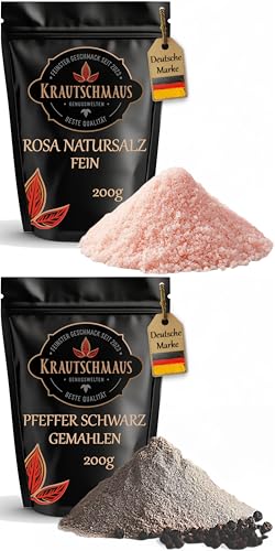 200g Salz und 200g Pfeffer für den Streuer von Krautschmaus, rosa Natursalz fein, bekannt als Himalaya Salz, Kristallsalz aus Salt Range Pakistan, schwarzer Pfeffer gemahlen 200g Salz und 200g Pfeffer für den Streuer von Krautschmaus, rosa Natursalz fein, bekannt als Himalaya Salz, Kristallsalz aus Salt Range Pakistan, schwarzer Pfeffer gemahlen von Krautschmaus JSD