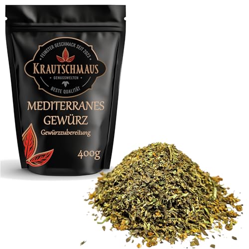 400g Mediterrane Gewürzzubereitung von Krautschmaus, Mischung zum Würzen und Kochen, reichhaltig im Geschmack, ohne Zusatzstoffe 400g Mediterrane Gewürzzubereitung von Krautschmaus, Mischung zum Würzen und Kochen, reichhaltig im Geschmack, ohne Zusatzstoffe von Krautschmaus JSD