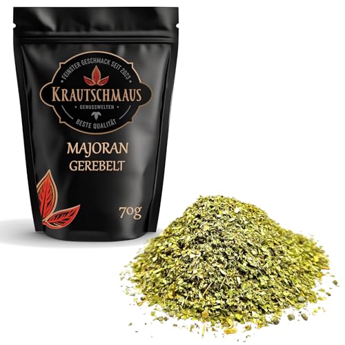70g Majoran gerebelt von Krautschmaus, Kräuter zum Würzen und Kochen, schonend getrocknet, ohne Zusatzstoffe 70g Majoran gerebelt von Krautschmaus, Kräuter zum Würzen und Kochen, schonend getrocknet, ohne Zusatzstoffe von Krautschmaus JSD