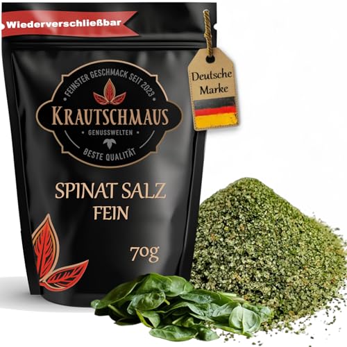 70g Spinatsalz von Krautschmaus, Kräutersalz, zum Würzen, Kochen und Braten, gemischt mit rosa Natursalz fein, bekannt als Himalaya Salz, Kristallsalz aus Salt Range Pakistan 70g Spinatsalz von Krautschmaus, Kräutersalz, zum Würzen, Kochen und Braten, gemischt mit rosa Natursalz fein, bekannt als Himalaya Salz, Kristallsalz aus Salt Range Pakistan von Krautschmaus JSD