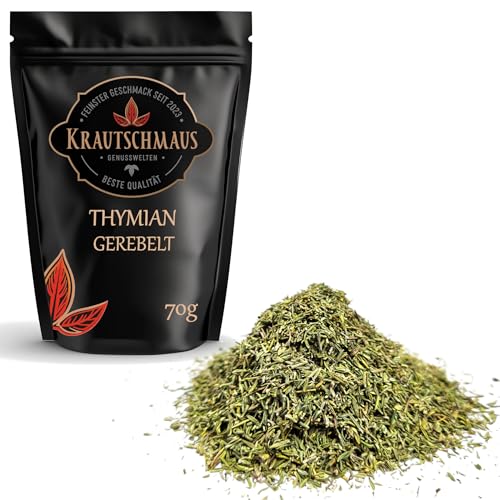 70g Thymian gerebelt von Krautschmaus, Kräuter zum Würzen und Kochen, schonend getrocknet, ohne Zusatzstoffe 70g Thymian gerebelt von Krautschmaus, Kräuter zum Würzen und Kochen, schonend getrocknet, ohne Zusatzstoffe von Krautschmaus JSD