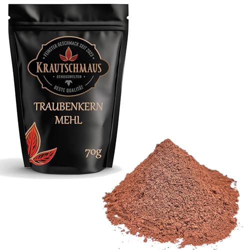 70g Traubenkernmehl von Krautschmaus, schonend gemahlen, Traubenkernpulver zum Backen und Kochen, ohne Zusatzstoffe 70g Traubenkernmehl von Krautschmaus, schonend gemahlen, Traubenkernpulver zum Backen und Kochen, ohne Zusatzstoffe von Krautschmaus JSD