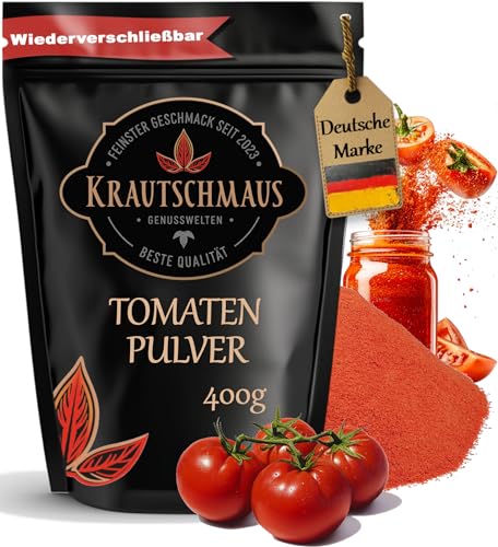 400g Tomatenpulver von Krautschmaus, Tomatengewürz, getrocknete Tomaten Pulver, Premium Tomaten gemahlen,Gewürz ohne Zusatzstoffe von Krautschmaus