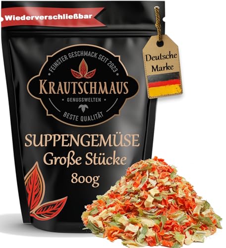 800g Suppengemüse getrocknet grob von Krautschmaus, Suppengewürz ohne Zusatzstoffe, Suppe Gemüse, Premium Suppengrün getrocknet, große Stücke 800g Suppengemüse getrocknet grob von Krautschmaus, Suppengewürz ohne Zusatzstoffe, Suppe Gemüse, Premium Suppengrün getrocknet, große Stücke von Krautschmaus