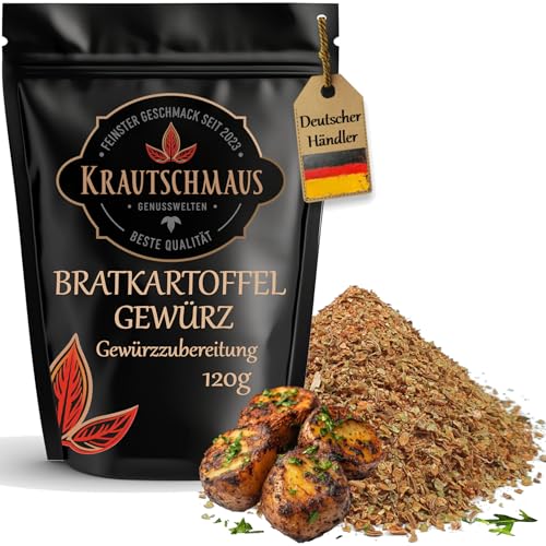 Krautschmaus Bratkartoffel Gewürz 120g, Bratkartoffelgewürz, Gewürzsalz für Kartoffel, Kartoffelgewürz, Gewürzmischung ohne Zusatzstoffe von Krautschmaus