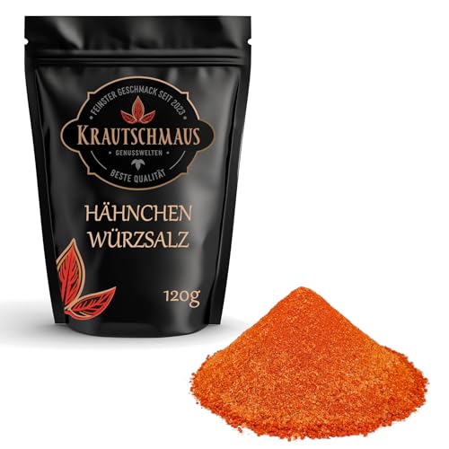 Krautschmaus Hähnchengewürz 120g, Hähnchen Gewürz, Gewürzsalz Brathähnchen, Geflügel Gewürzmischung, Hühnchen Würzmischung ohne Zusatzstoffe von Krautschmaus