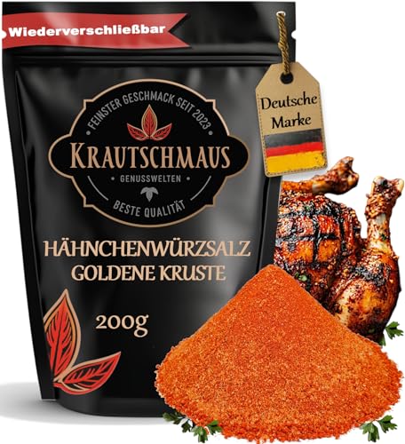200g Hähnchengewürz von Krautschmaus, Hähnchen Gewürz, Gewürzsalz Brathähnchen, Geflügel Gewürzmischung, Hühnchen Würzmischung ohne Zusatzstoffe von Krautschmaus