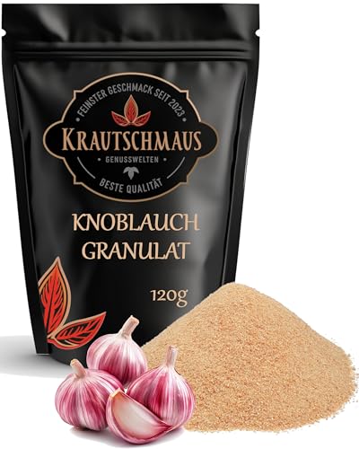 Krautschmaus Knoblauchgranulat 120g, Knoblauch granuliert, gemahlener Knoblauch, Knoblauchpulver, Knoblauchgewürz ohne Zusatzstoffe von Krautschmaus