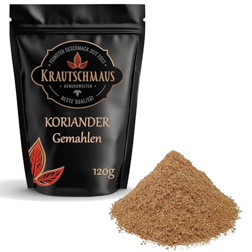 Krautschmaus Koriander gemahlen 120g, Coriander Gewürz, Korianderpulver, Koriandersamen Pulver, Koriandergewürz ohne Zusatzstoffe von Krautschmaus