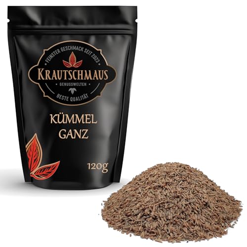 Krautschmaus Kümmel ganz, Kümmelsamen, Kümmelsaat, echter Kümmel Gewürz, Kümmeltee, 120g von Krautschmaus