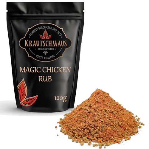 Krautschmaus Magic Chicken Rub 120g, Hähnchen Gewürz, Gewürzmischung Geflügel, BBQ Trockenmarinade, Spicy Grillhähnchen Würzmischung ohne Zusatzstoffe von Krautschmaus