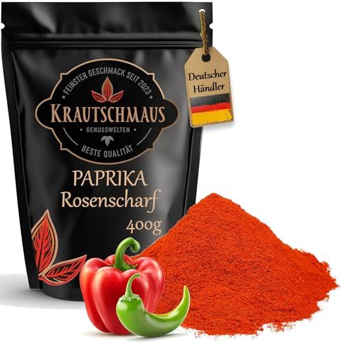 Krautschmaus Paprika rosenscharf 400g, Paprikapulver scharf, Paprika gemahlen, Paprikagewürz ohne Zusatzstoffe von Krautschmaus