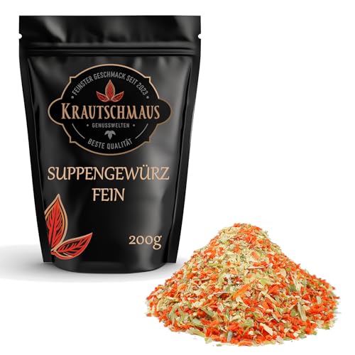 Krautschmaus Suppengemüse getrocknet 200g, Suppengewürz ohne Zusatzstoffe, Suppe Gemüse, Premium Suppengrün getrocknet von Krautschmaus