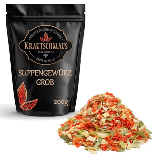 Krautschmaus Suppengemüse getrocknet 200g grob, Suppengewürz ohne Zusatzstoffe, Suppe Gemüse, Premium Suppengrün getrocknet, große Stücke von Krautschmaus