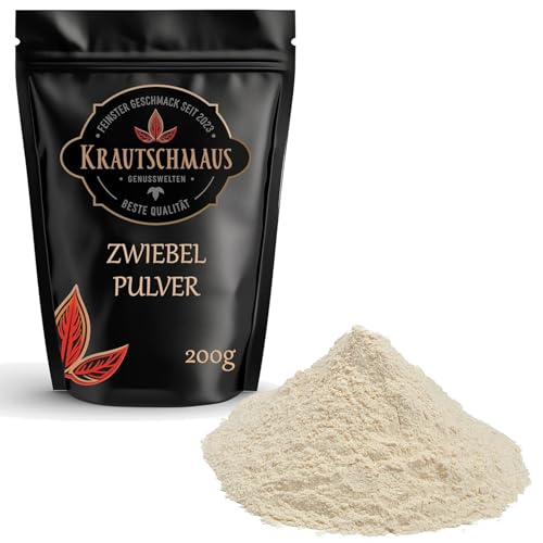 Krautschmaus Zwiebelpulver fein gemahlen 200g, Zwiebelgranulat fein, granulierte Zwiebeln, Zwiebel Pulver, gemahlene Zwiebeln, Zwiebelgewürz ohne Zusatzstoffe von Krautschmaus