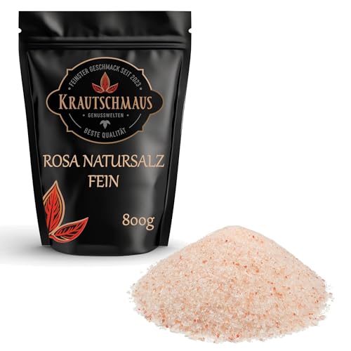 Krautschmaus rosa Natursalz fein 800g, bekannt als Himalaya Salz aus Salt Range Pakistan, Kristallsalz, feines Steinsalz, pinkes Speisesalz ohne Zusatzstoffe von Krautschmaus