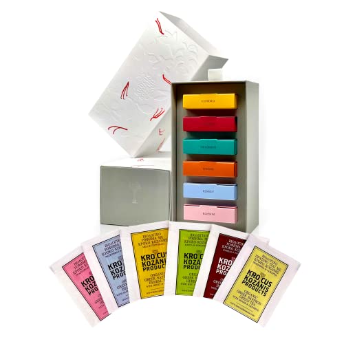 Krocus Kozanis Luxuriöses Tee-Set, Premium-Qualität, Kräuterauswahl, 6 verschiedene Geschmacksrichtungen, 5 Teebeutel von Krocus Kozanis