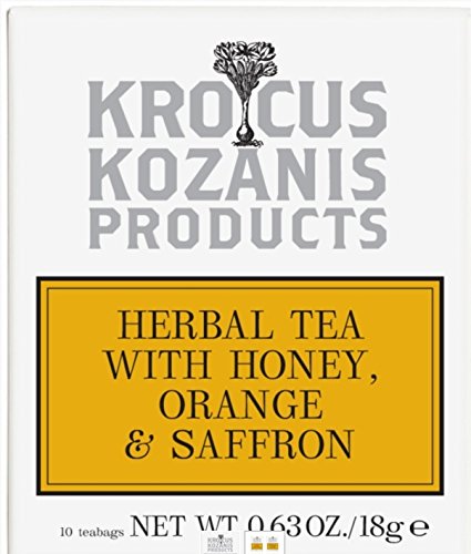 Krocus Kozanis Honig-Orangen-Safran-Kräutertee 10 Teebeutel (2er Pack) von Krocus