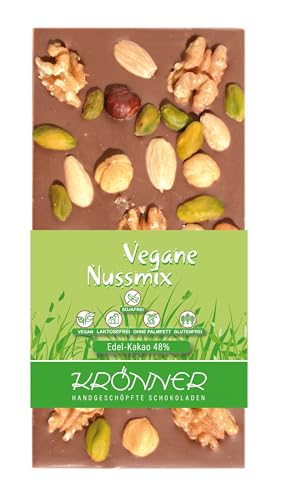 Krönner Helle vegane Nussmix 48% / 100 g Tafel Krönner Helle vegane Nussmix 48% / 100 g Tafel von KRÖNNER KAFFEEHAUS . KONDITOREI . CHOCOLATIER GARMISCH-PARTENKIRCHEN