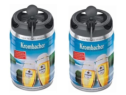 2 x Krombacher Pils Frische-Fässchen, 5 Liter 4,8% vol. Partyfass von Krombacher