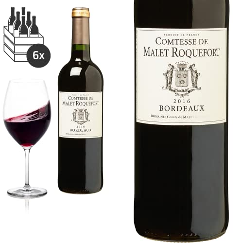 6er Karton 2016 Bordeaux von Comtesse de Malet Roquefort - Rotwein von Friedrich Kroté